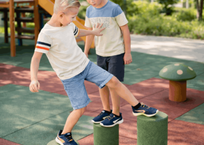 Jeu sur les plots en caoutchouc HEXDALLE